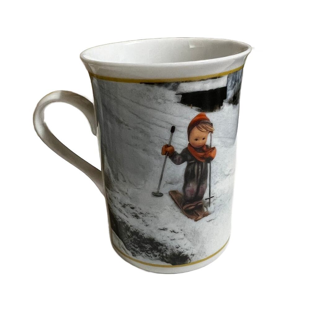 NWOB Danbury Mint M.L. Hummel  January Birthdate Skier Mug Cup